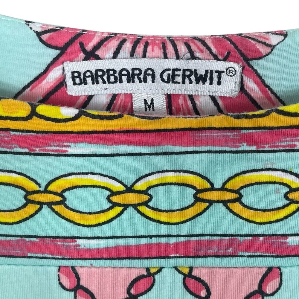 Barbara Gerwit Printed Dress Shells Chains Resort Wear Coastal Women's Sz Medium - Picture 14 of 15